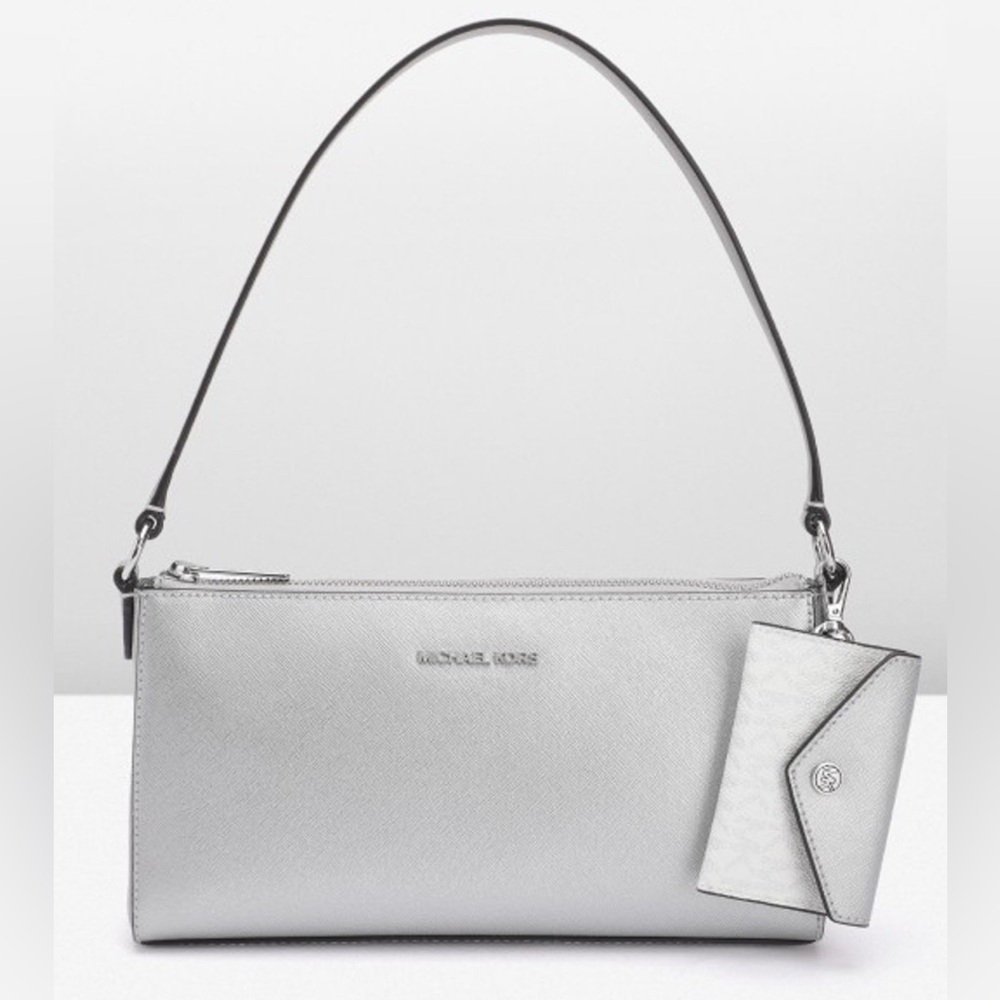 Michael Kors Vincent medium Pouchette Shoulder Bag with an attached card holder